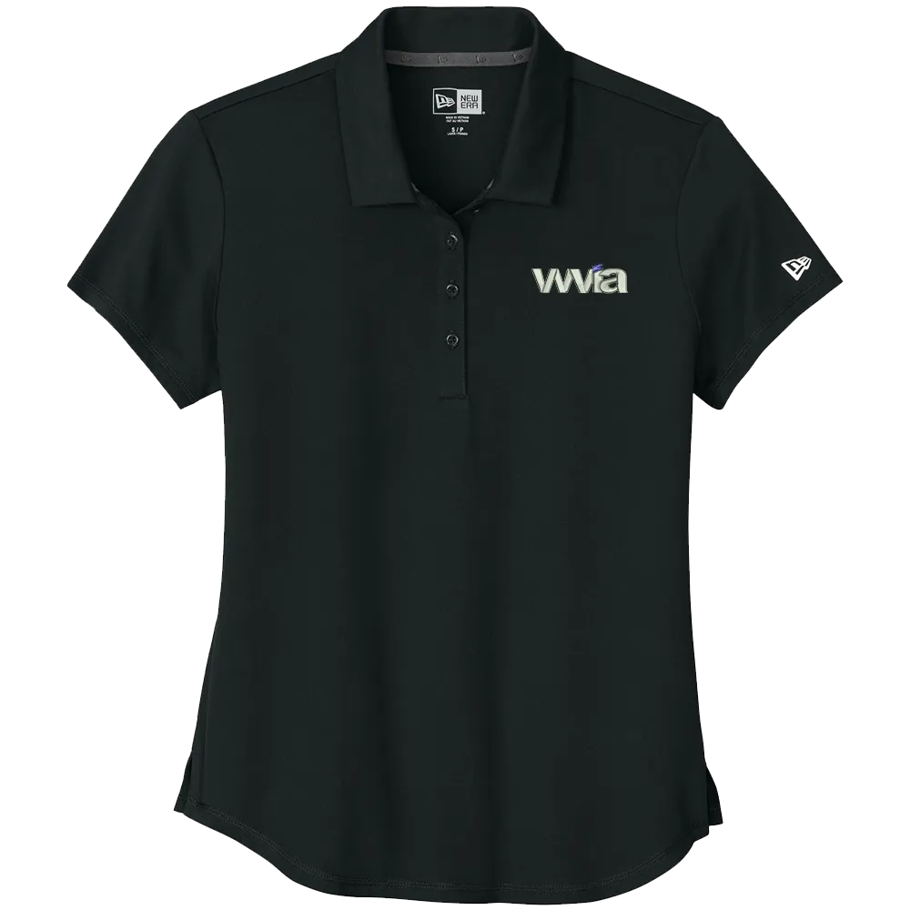 [LNEA225- S- Black] WVIA Embroidered New Era Women's Power Polo (Black, S)